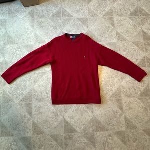 Chaps Ralph Lauren Red Handframed Cotton Sweater        Size:M